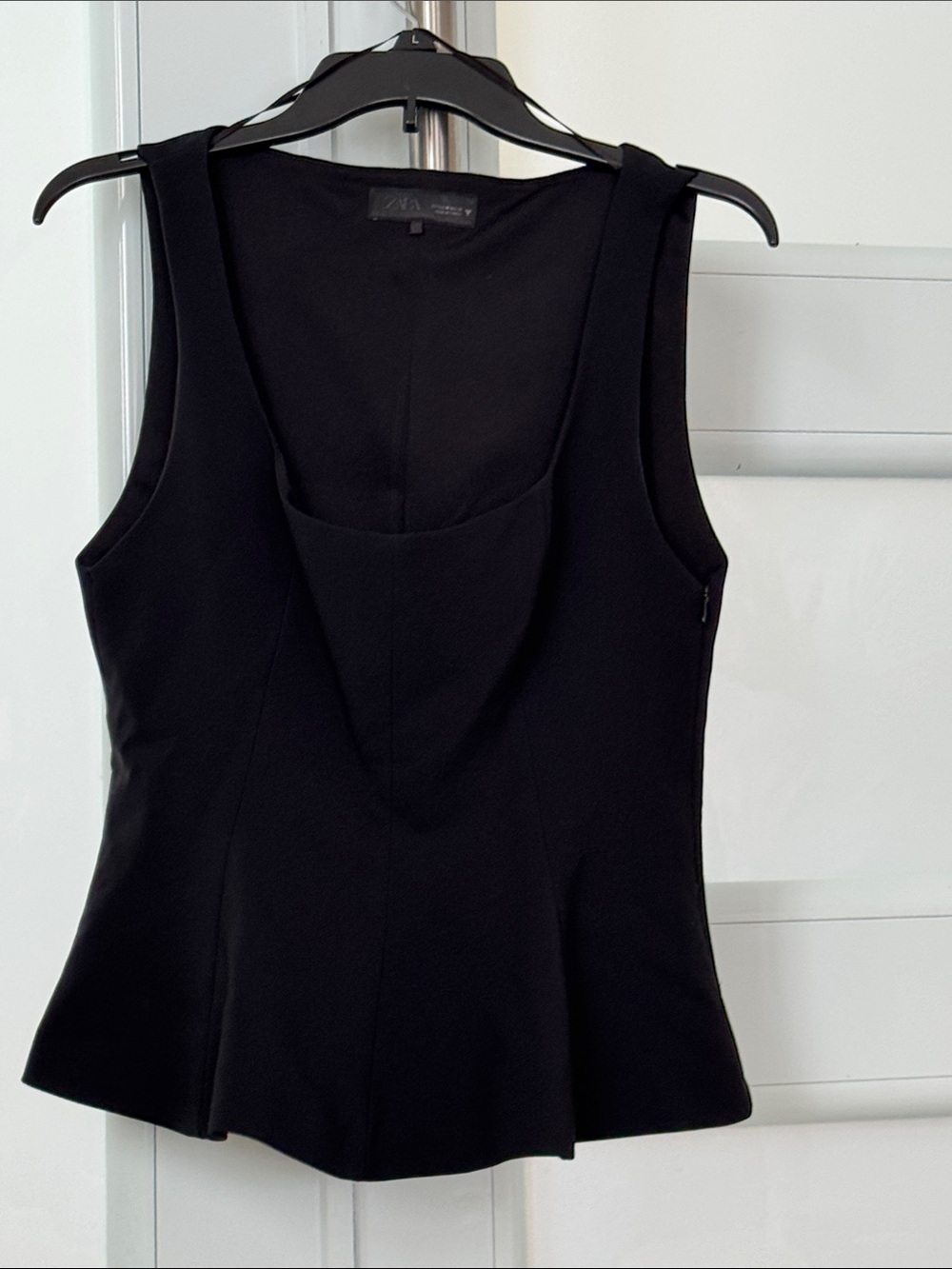 Zara Black Sleeveless Peplum Tank Top